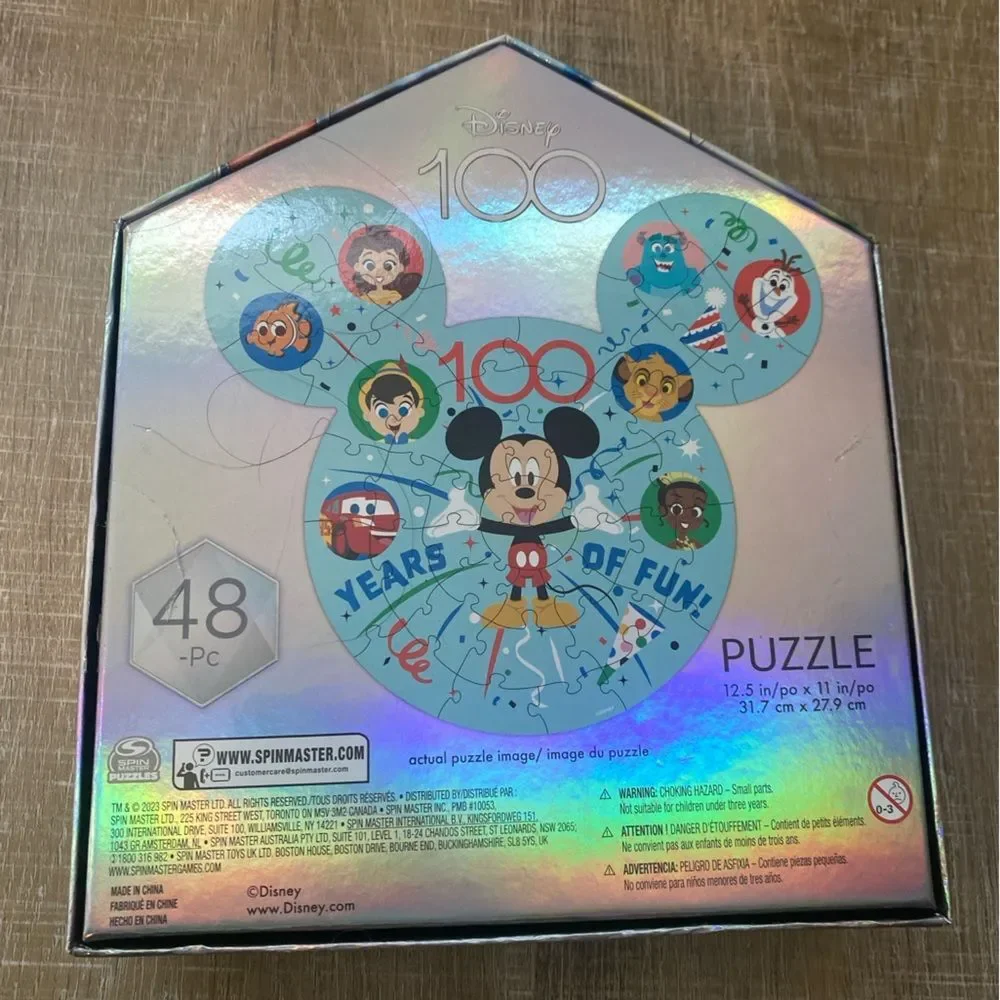 Disney Puzzle 100th Anniversary 48 Pieces Kids Ages 4 & Up Mickey Mouse Ears NWT